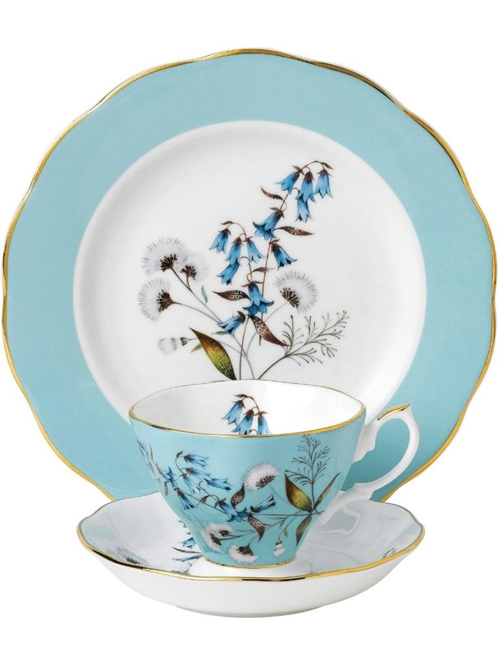 Vintage 1950s 3-Piece Tea Set - Teacup, Saucer & 8" Plate - Elegant Collectible